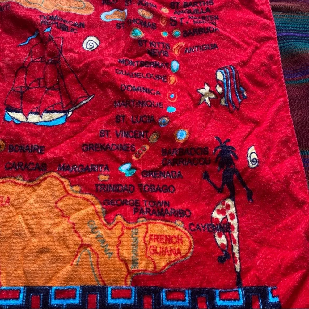 Y2K The Caribbean Islands Beach Towel Backpack. Great Shape!